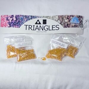 Toho Triangles Beads in Silver Lined Tangerine 4 pack